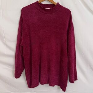 Diane Von Furstenberg/DVF Purple Pink Mock-Neck Chenille Sweater in Size 3X